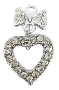 Bow Heart Full Rhinestone Pendant for Promotion (DE02-639)