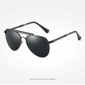 Oversizde Double Bridge Men Round Polarized Sunglasses Custom Logo