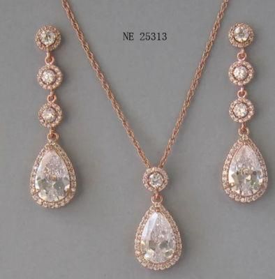 Wedding CZ Necklace Jewelry Set, Bridal CZ Necklace Jewelry Set, Bridesmaid CZ Necklace Jewelry Set