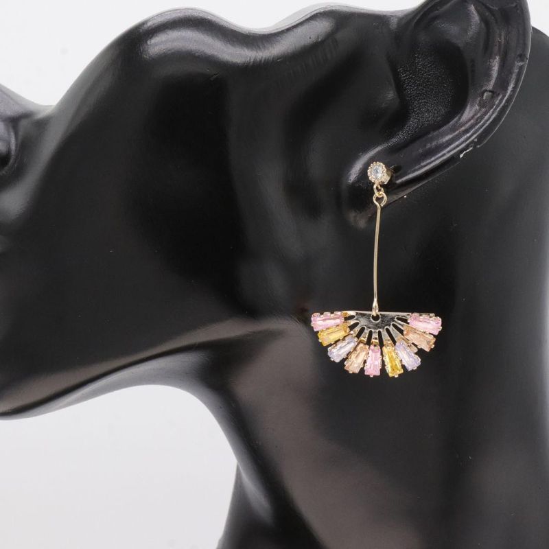 Fashion Gold-Plated Jewelry Zircon Earrings Ladies Charm Earrings