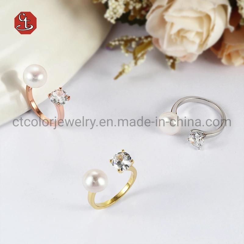 Fresh water Pearls 925 Sterling Silver Finger Rings Jewelry