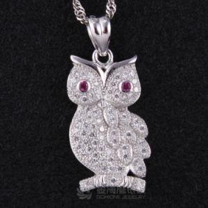 Hot Selling 925 Sterling Silver Owl Pendant for Necklace