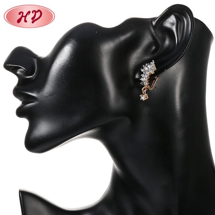 Fashion Costume Jewelry Women 14K 18K Gold Plated Imitation Hoop Huggie Earring with CZ Pearl