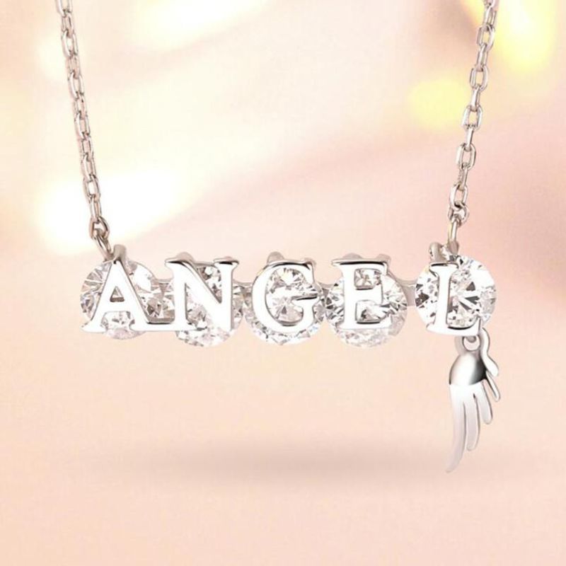 Angel Wing Luxury Jewelry 925 Silver Sterling Necklace for Women