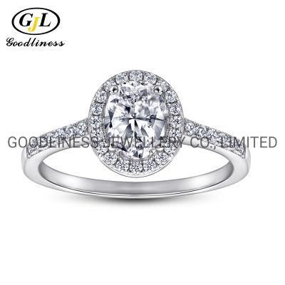925 Sterling Silver Oval Shape Women Engagement Ring Jewelry