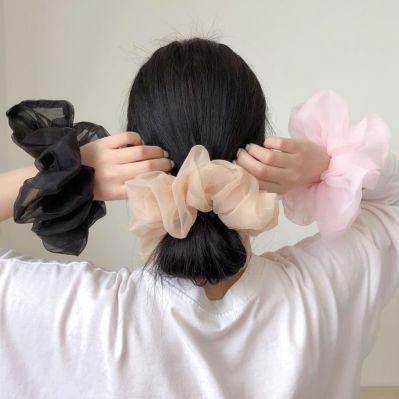 Candy Organza Mesh Ponytail Oversize Elastic Hair Scrunchies
