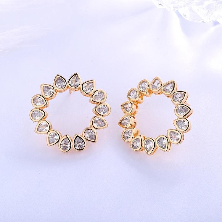 Fashion Jewelry Wholesale Earrings Design New Arrival 18K Gold Plated Small Zirconia Earring Stud