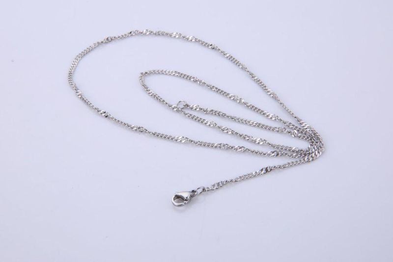 Fashion Jewelry Stainless Steel Necklace Curb Chain with Embossed