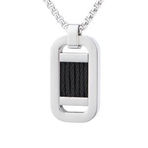 Stainless Steel Hollow Tag Necklace
