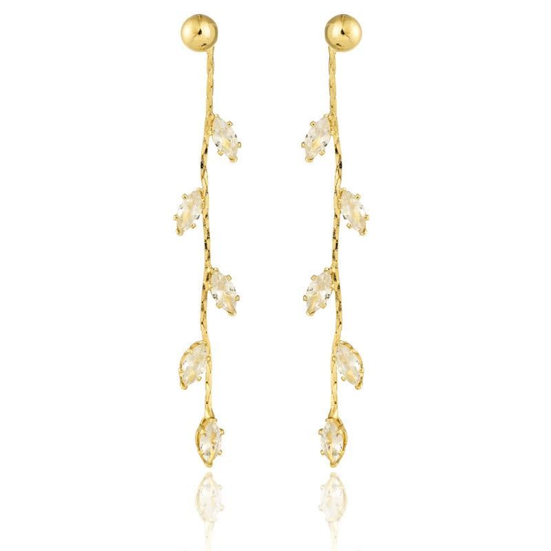 Water Drop Zircon Long Wild Fashion Retro Earrings