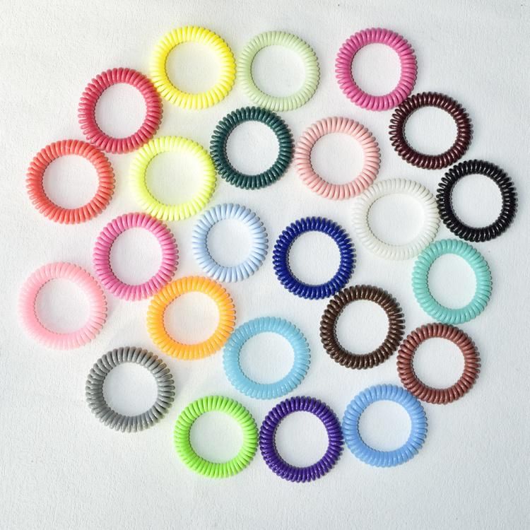 Women Fashion Spiraled Rubber Band Elastic Telephone Hair Ties Hair Accessories Coil Ring Scrunchies