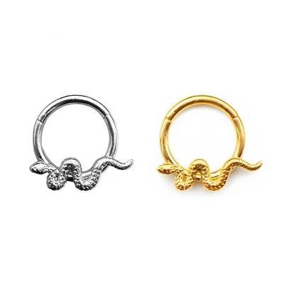 New Design 316L Stainless Steel Snake Fashion Ring Segment Ring Piercing (SH100) Custom Color and Sizes Abaliable