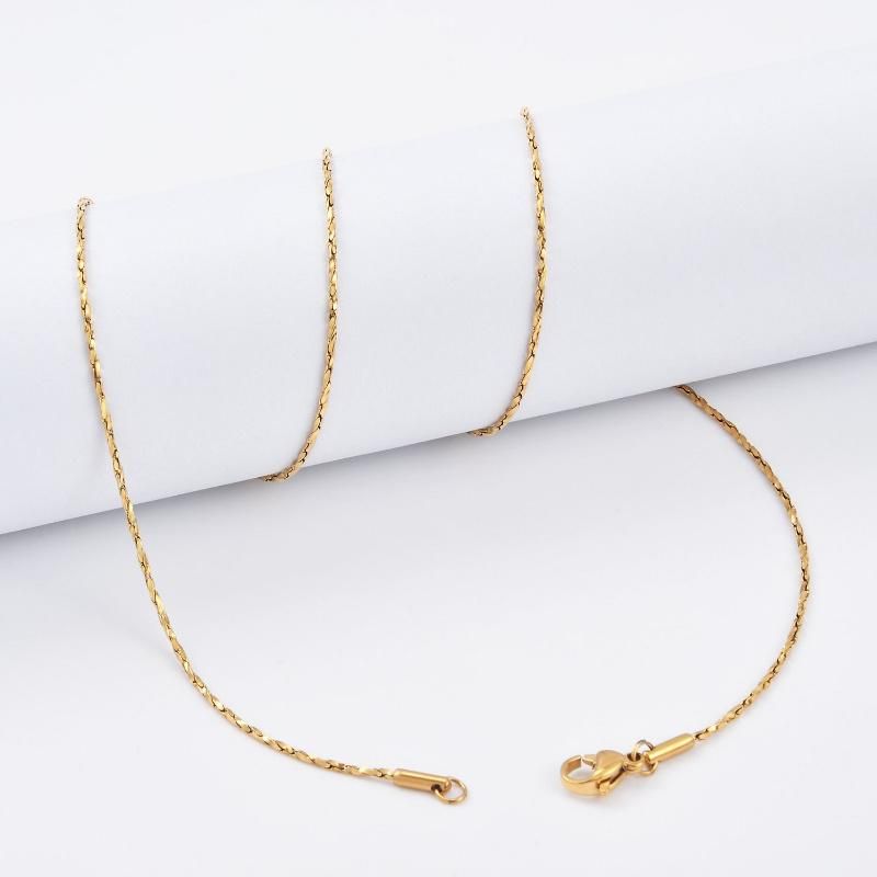Fashion Accessories 18K Gold Plated Necklace Twist Boston Chain for Beaded Jewelry and Layering Necklace Design