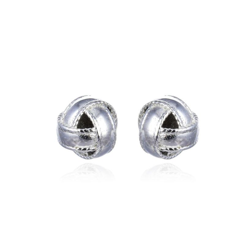 2022 Top Sale Solid 925 Sterling Plain Silver Knot Stucture Earring