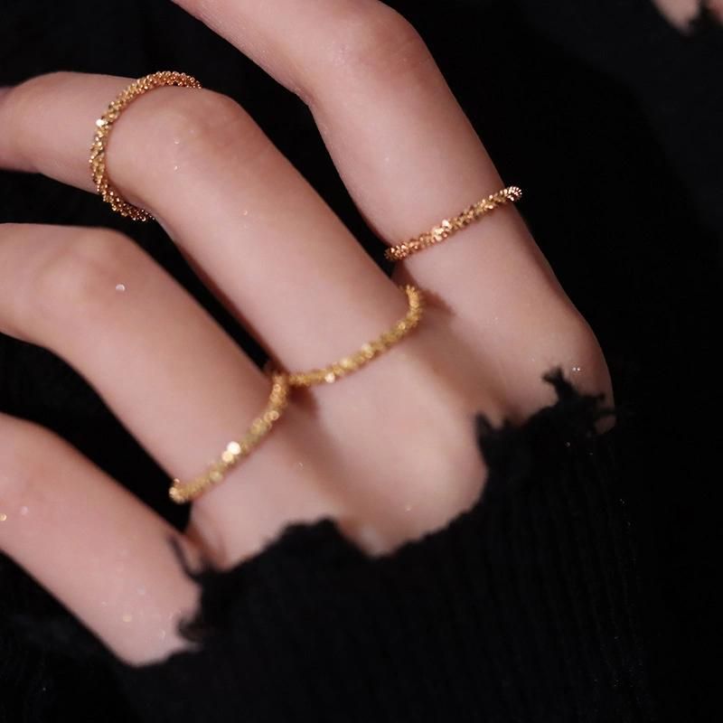 Simple Plain Ring Index Finger Tail Ring Fashion Women′s Ring