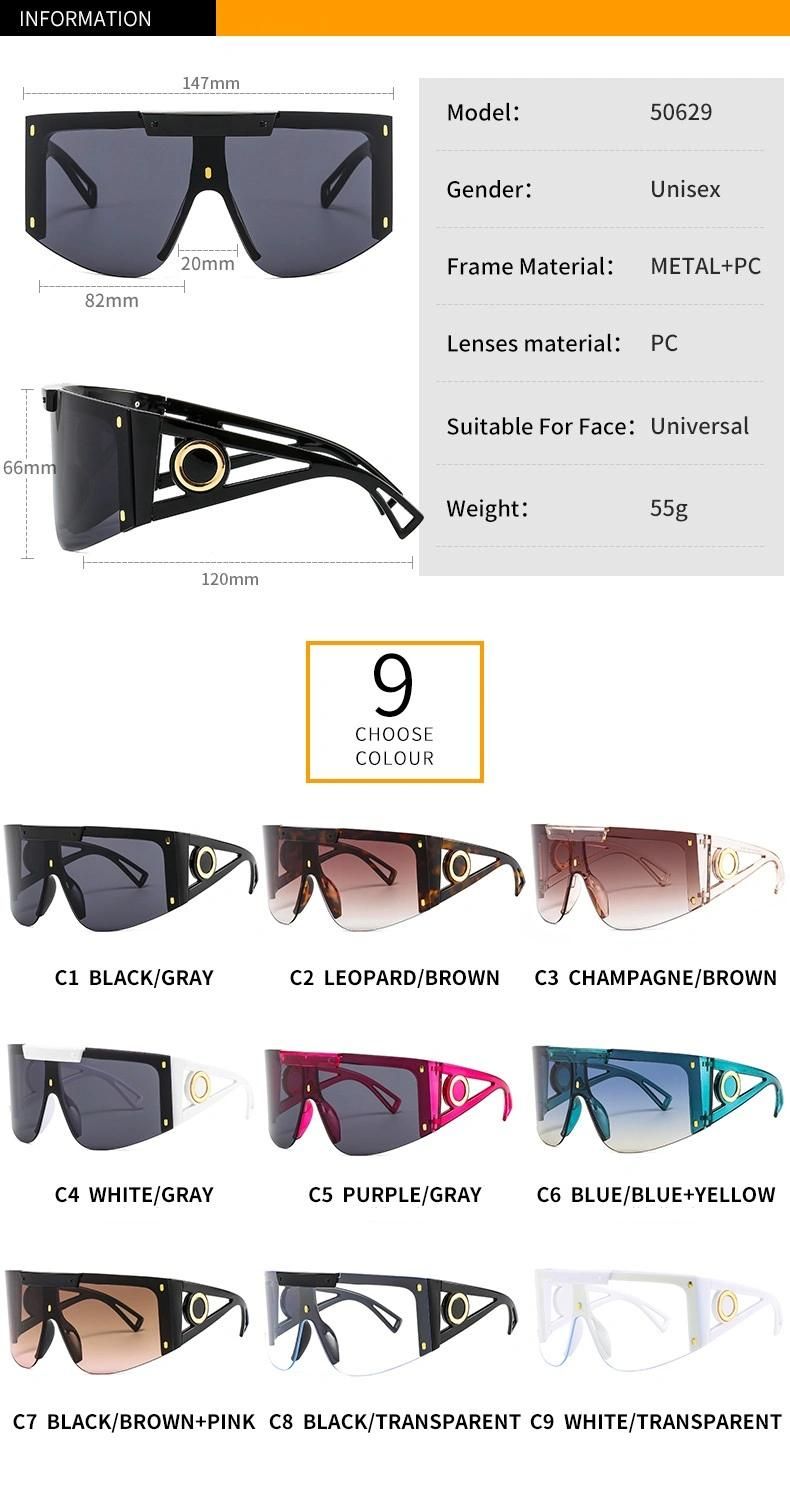 New Style Big Frame One-Piece Goggles Windproof Sand Sports Sunglasses Personalized Face Mask Sunglasses