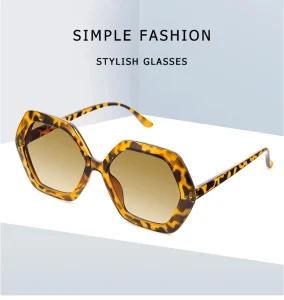 Trendy Brand Pink Hexagonal Mirrored UV 400 Fashionable Oversized Sunglass