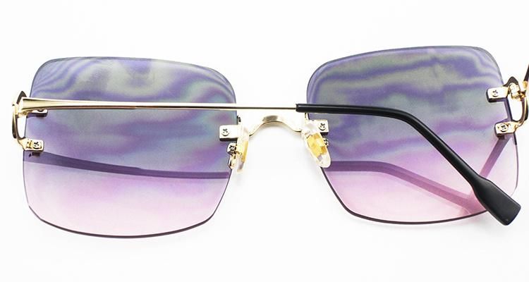 Square Popular Custom Logo Ready Frameless Women Sunglasses