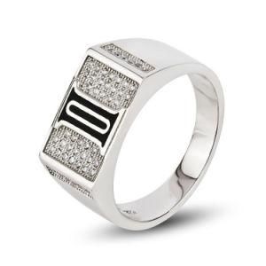 Costume Jewelry Wide Band Enamel Black Man Jewelry Ring