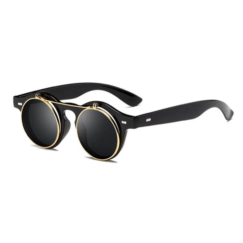 Hot Sale Plastic Fashion Round Flip up Sunglasses