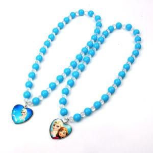 Girls Pearl Pendant Frozen Beaded Charm Necklace Costume Jewelry