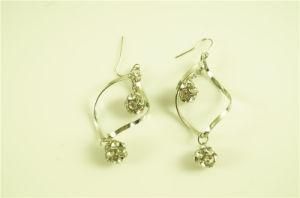 spiral Earring with Hangled Crystal Ball