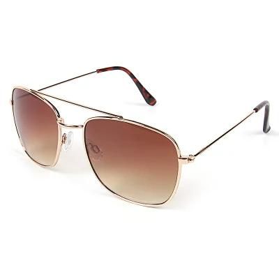 Metal Sunglasses Custom Logo Eyewear with Two Nose Bridge Fashion Trendy Sun Glasses