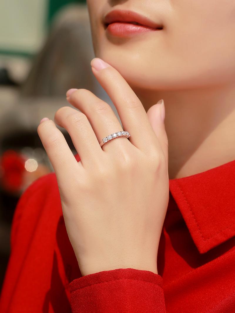 Fashion Simple Style Moissanite jewelry 925 Sterling Silver Ring for women