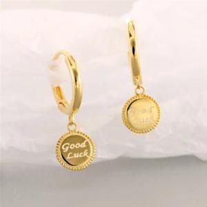 925 Sterling Silver 18K Gold Plated Good Luck Huggie Hoop Earrings Minimalist Gift Small Mini Hoops Jewelry