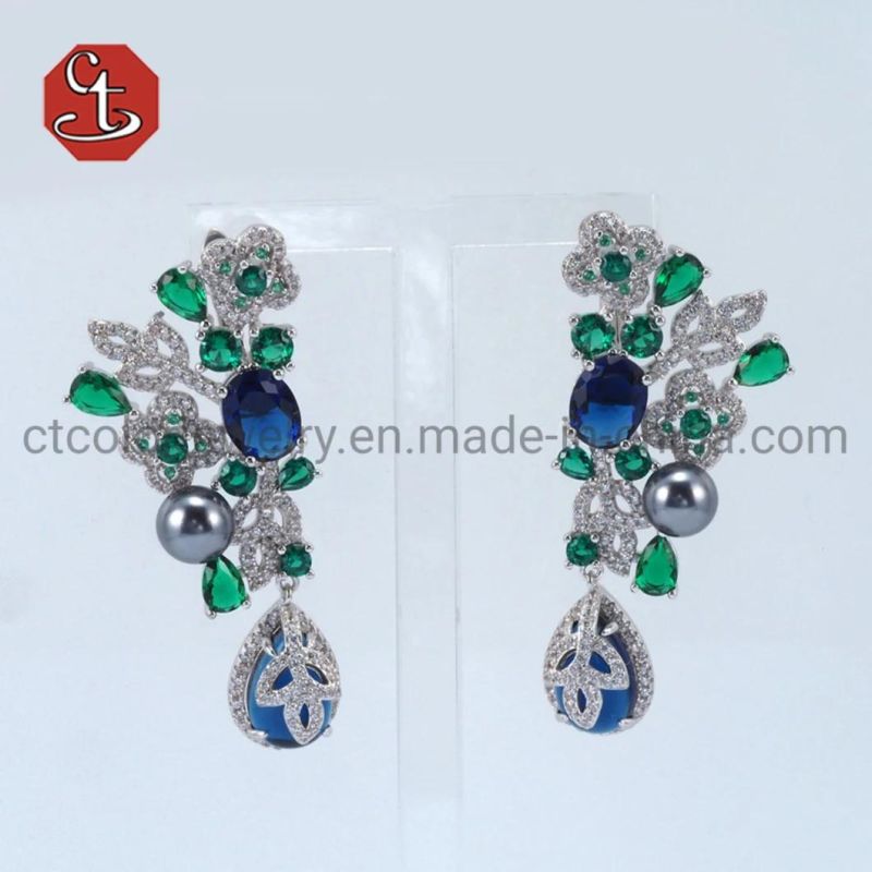 Marquise Cubic Zircon CZ Jewellery Luxury Leaf Shaped Earring Creative Earrings Jewerly