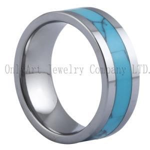 Blue Stone Set on Tungsten Carbide Ring (OAGR0142)