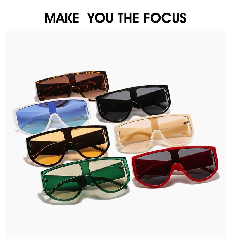 Large Frame One-Piece Sunglasses Female European and American Personality Hip-Hop Bungee Glasses