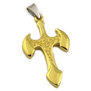 Gold Religion Stainless Steel Cross Pendant (PX4436)