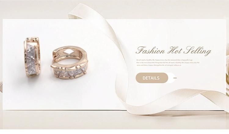 2022 Women′ S Fashion Zircon Earrings in 18K Gold