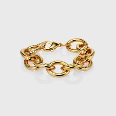 18K Gold Plated Stainless Steel Fashion Jewelry 18K Gold Bangle Bracelet Stainless Steel