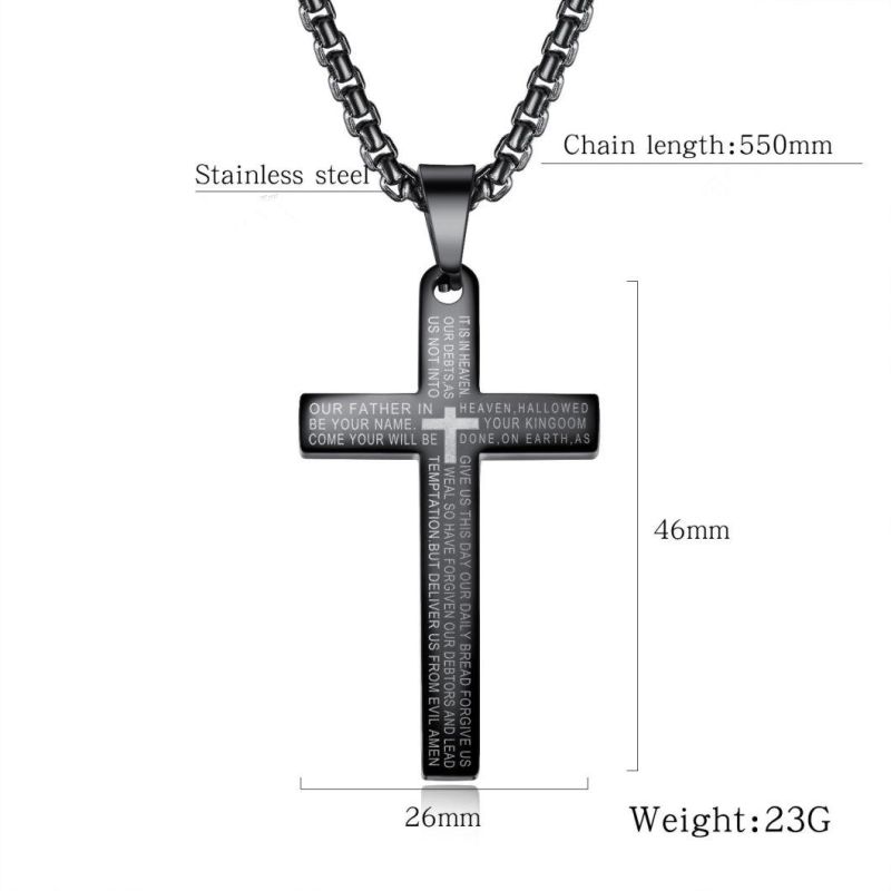Male Stainless Steel Cross Pendant Necklace