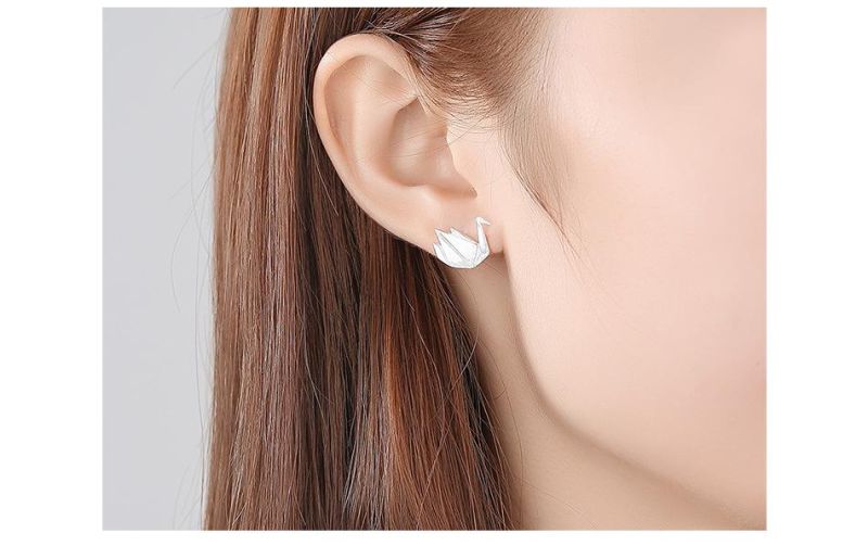 Golden and Sliver Thousand Paper Cranes Shape Ear Stud