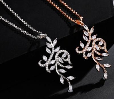 Rose Gold Luxury CZ Necklace Jewelry Set, Bridal Wedding Jewelry Set for Women. Prom Necklace Jewelry Set