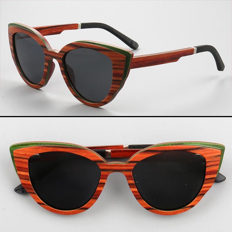 Wood Wooden Sunglasses with Mirror Lens New