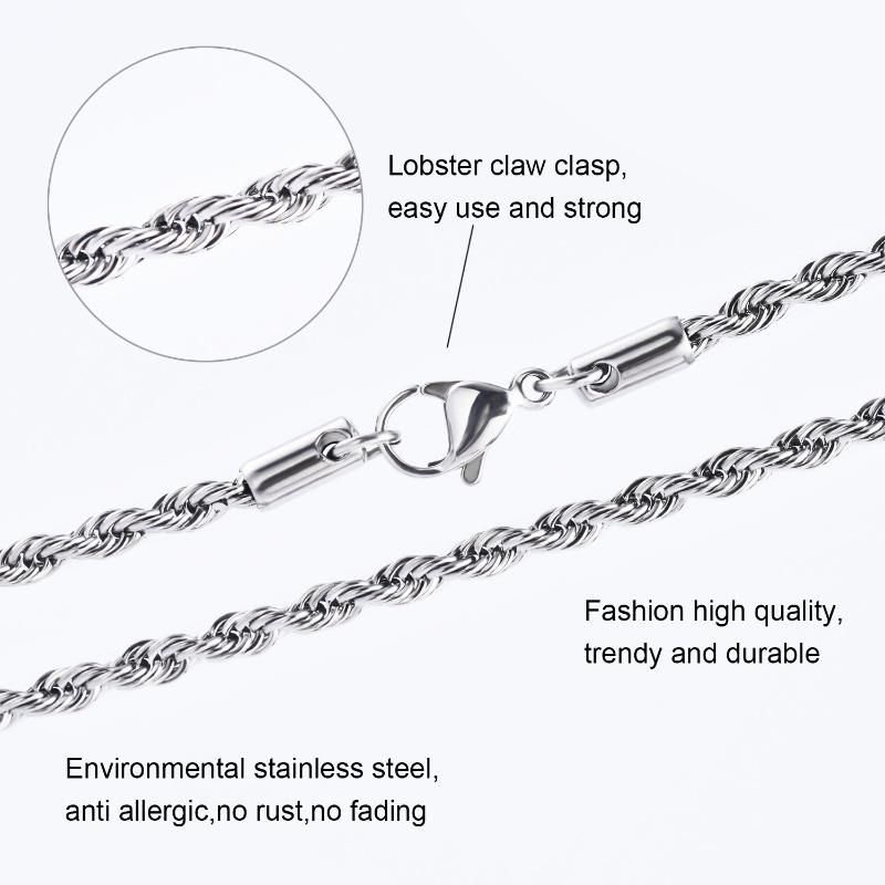 Fashion Jewel Gold Plated Stainless Steel OEM Clasp Necklace Anklet Bracelet Rope Chain Jewelry Handcraft Design