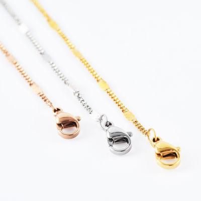 Manufacturer Wholesale Hot Sale Fashion Stainless Steel Embossed Curb Chain Jewelry Necklace for Lady&prime;s Jewelry