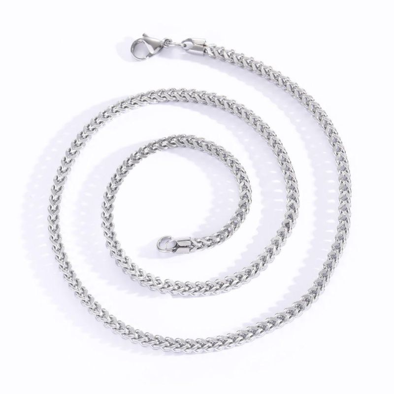 Hip Hop Stainless Steel Plus-Reverse Chain Fish Bone Chain