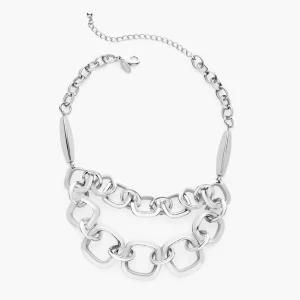 Fashion Jewelry Pendant Alloy Choker Chunky Statement Bib Chain Silver Necklaces