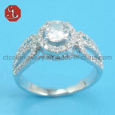 925 Sterling Silver Round CZ Finger Ring for Women Luxury Wedding Anniversary Engagement Jewelry Gift