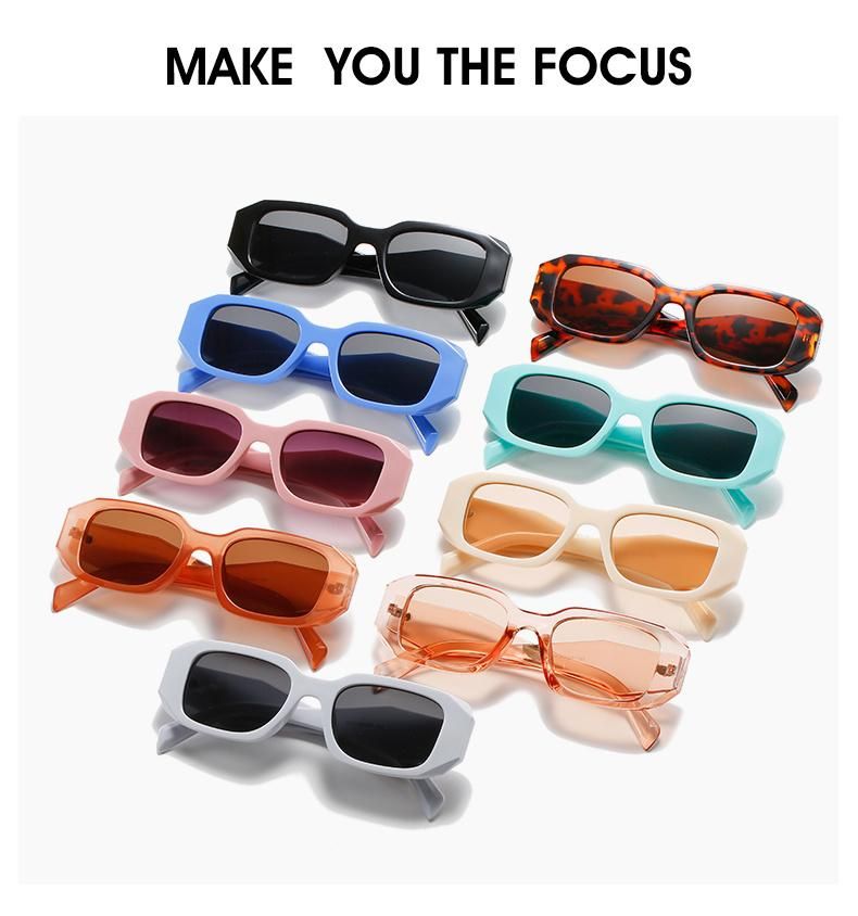 Trimmed Sunglasses New Square Retro Polygon Wide Leg Sunglasses