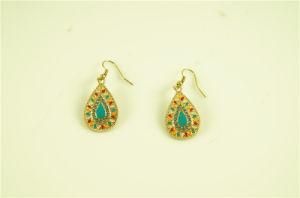 Fashion Alloy Teardrop Earring with Colorful Epoxy