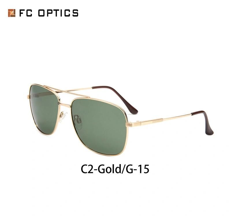 Metal Full Rim Frame Double Bridges Retro Low MOQ Polarized Fishing Wholesale Sun Glasses Sunglasses