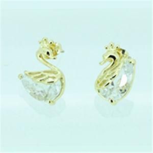 Swan Cubic Zircon Fashion Jewelry Stud Earring (A06814E1W)