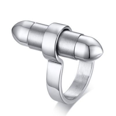 Titanium Steel Bullet Urn Ring Can Open The Male Personality Jewelry