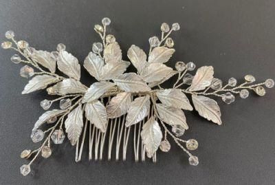 Bridal Elegant Leaf Crystal Hair Comb Headpiece